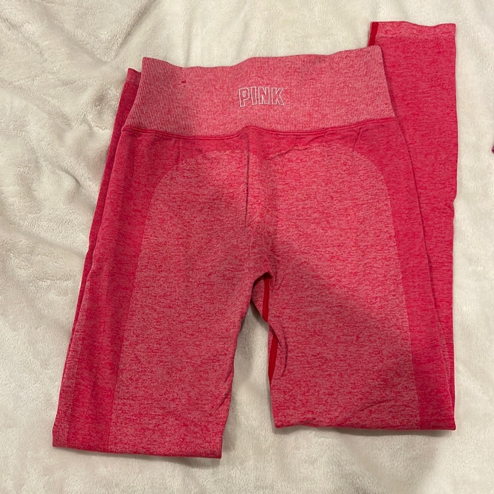 PINK red workout leggings